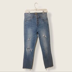 Lucky brand high rise ripped jeans 2/26 distressed
